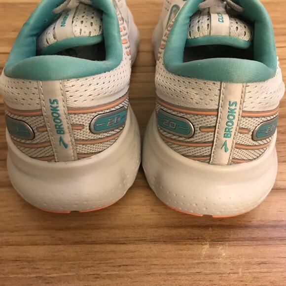 Brooks Glycerin 20 Womens 8.5 Wide Shoes Oyster Latigo Bay Coral Neutral Running - Picture 4 of 7